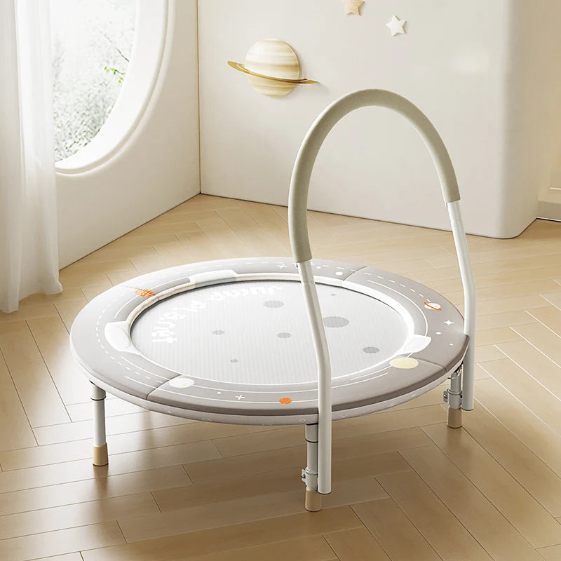 36'' Foldable Indoor Kids Trampoline with Adjustable Armrests - Supports up to 100KG - Image 2