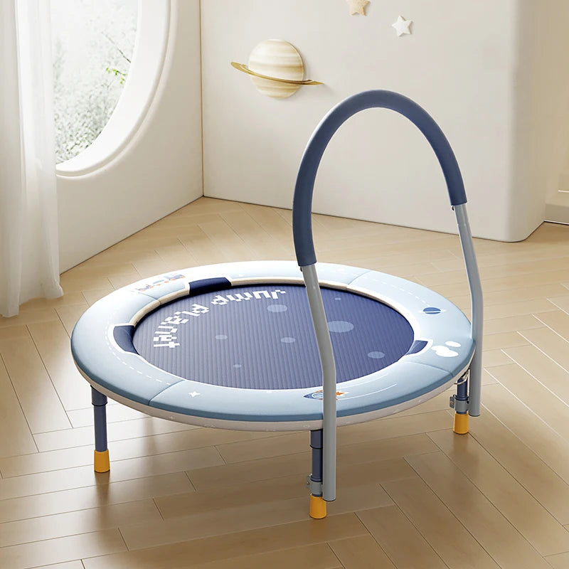 36'' Foldable Indoor Kids Trampoline with Adjustable Armrests - Supports up to 100KG - Image 3